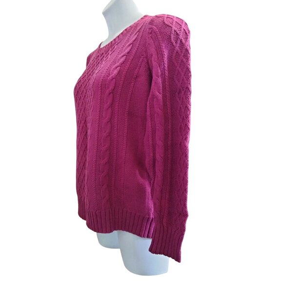 Old Navy Plus Size XL Sweater Womens Cable Knit Pullover Fuchsia Pink Crewneck - Picture 4 of 7